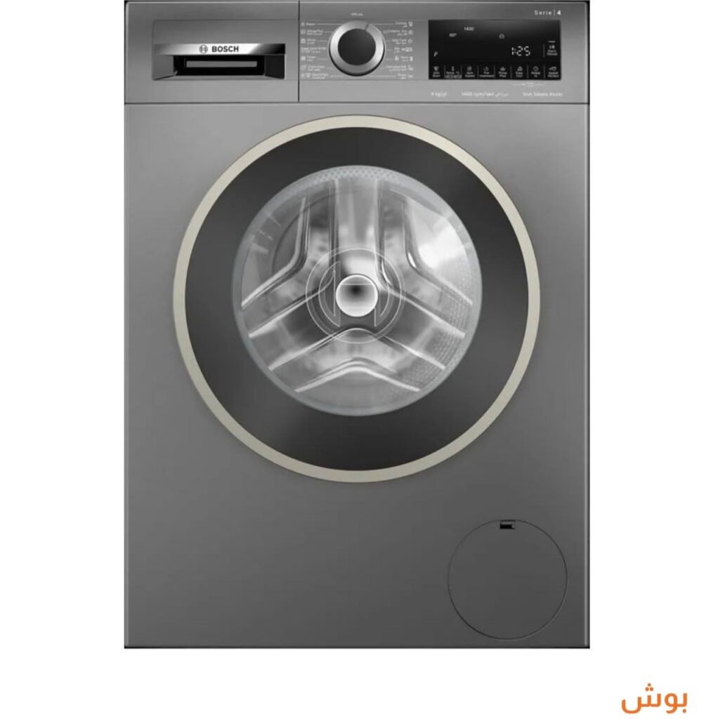 بوش Series 4 غسالة ملابس تحميل أمامى 9 كيلو- فول اوتوماتيك - 1400 لفة في الدقيقة - فضي - WGA244ZREG